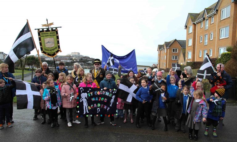 In pictures: Newquay brings out the flags and tartan for St Piran